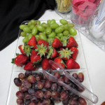 A fruit tray that was on the breakfast spread.